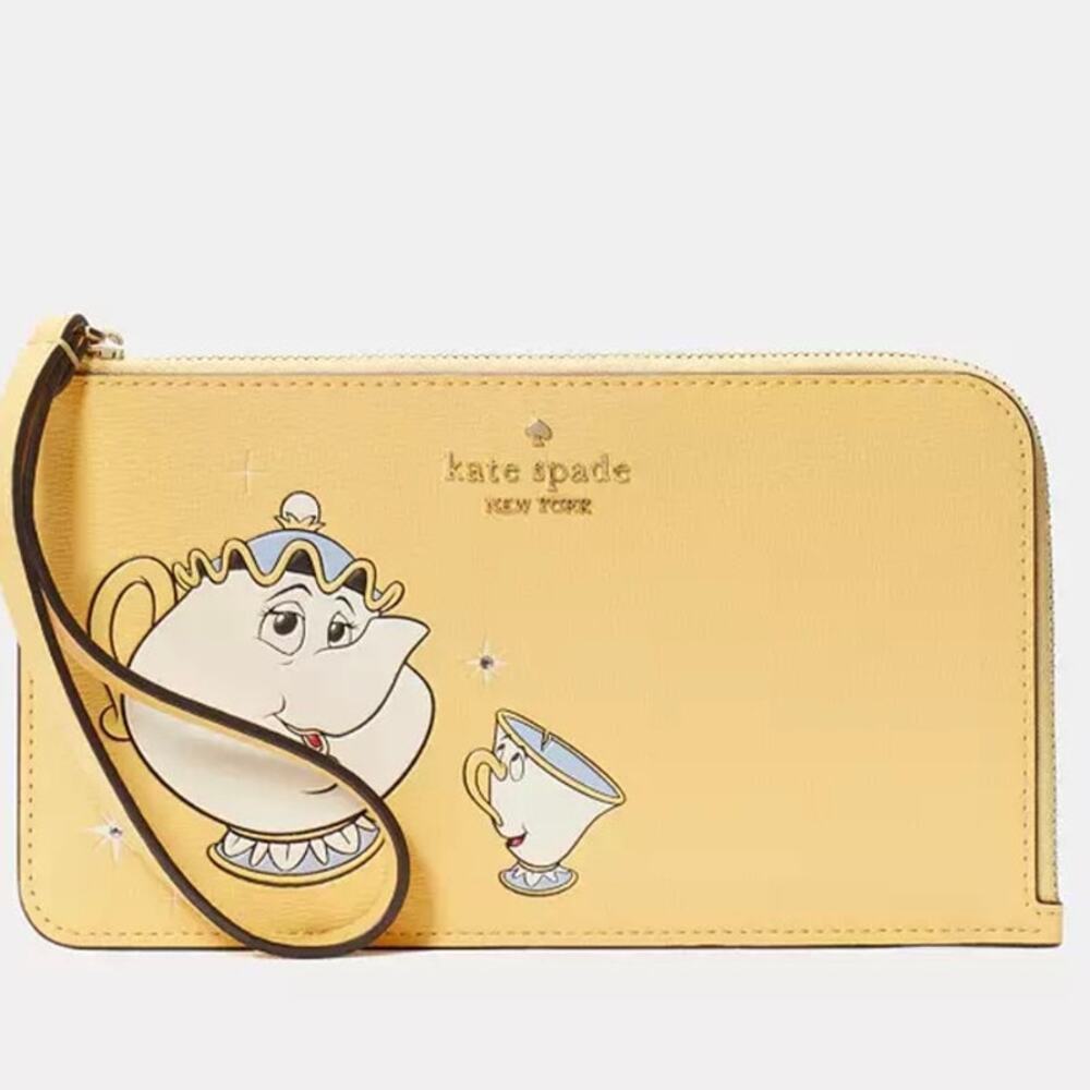 Disney x Kate Spade Beauty & The Beast Medium L-Zip Wristlet NWT